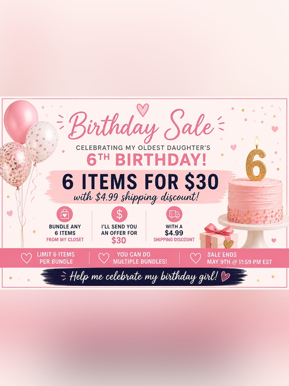 6 for $30 birthday sale!!